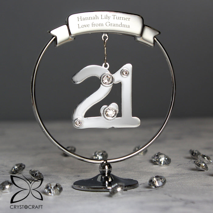 Personalised Crystocraft 21st Birthday Ornament