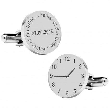 Personalised Father of the Bride Wedding Time Cufflinks - Myhappymoments.co.uk