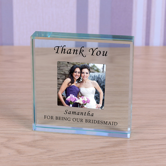 Personalised Glass Token - Thank You For Being Our Bridesmaid | Gift