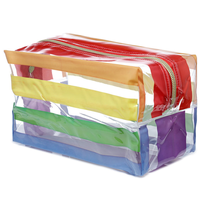 Somewhere Rainbow Clear PVC Toiletry Makeup Wash Bag