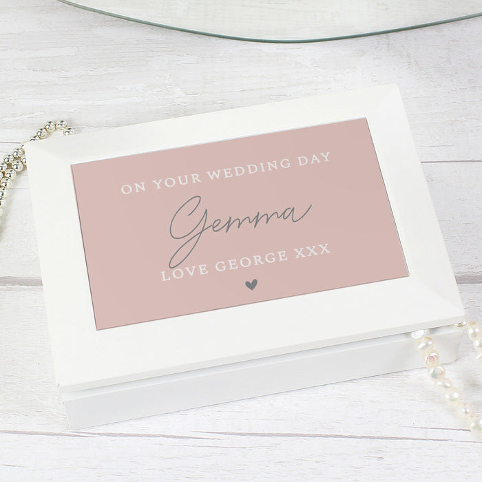 Personalised Free Text Wooden Jewellery Box