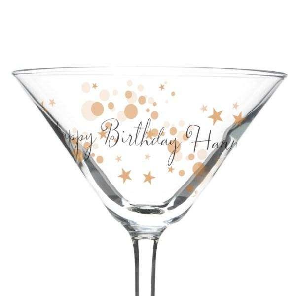 Personalised Gold Bubbles Celebration Cocktail Glass - Myhappymoments.co.uk