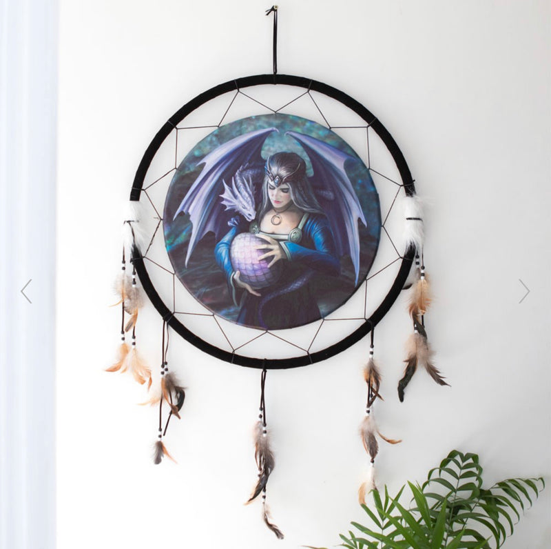 Siblings Dragon Dreamcatcher by Anne Stokes