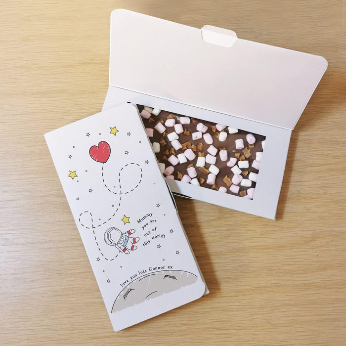 Personalised You Are Out Of This World Milk Chocolate Card