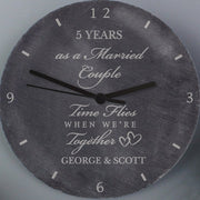 Personalised Time Flies When We're Together Anniversary Slate Clock From Pukkagifts.uk