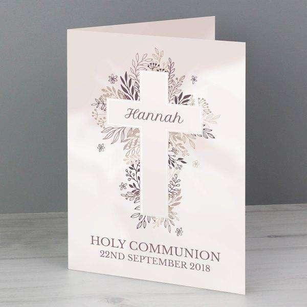 Personalised Floral In Loving Memory Cross Card - Myhappymoments.co.uk