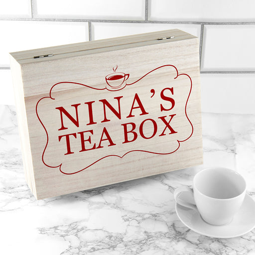 Personalised Wooden Pukka Tea Box With Name - Red