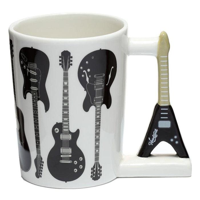 Novelty Shaped Handle Ceramic Rock Guitar Mug