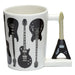Novelty Shaped Handle Ceramic Rock Guitar Mug