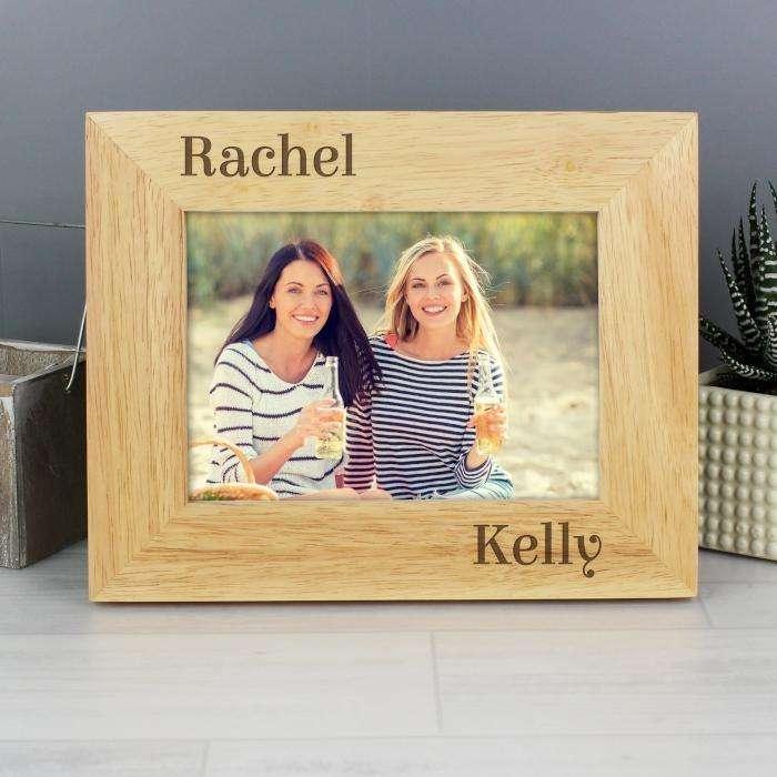 Personalised 6x4 Couples Wooden Photo Frame - Myhappymoments.co.uk