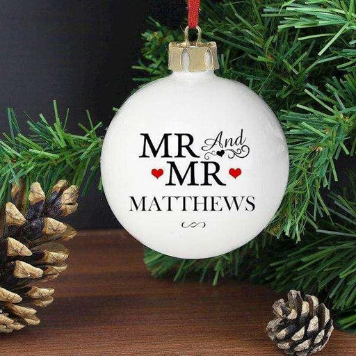 Personalised Mr & Mr Bauble - Myhappymoments.co.uk