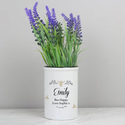 Personalised Floral Bee Flower Pot