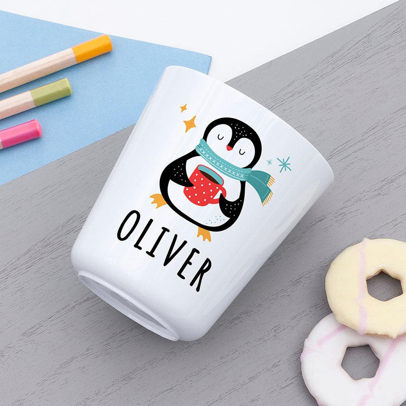 Personalised Christmas Children's Winter Penguin Dinner Set