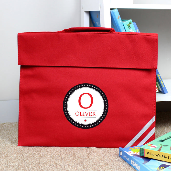 Personalised Initial Red Book Bag - Pukka Gifts