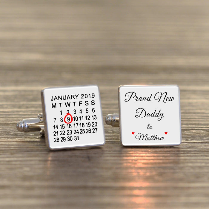 Personalised Proud New Daddy Cufflinks