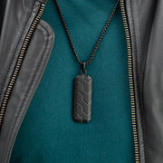 Personalised Men's Tyretread Stone Necklace
