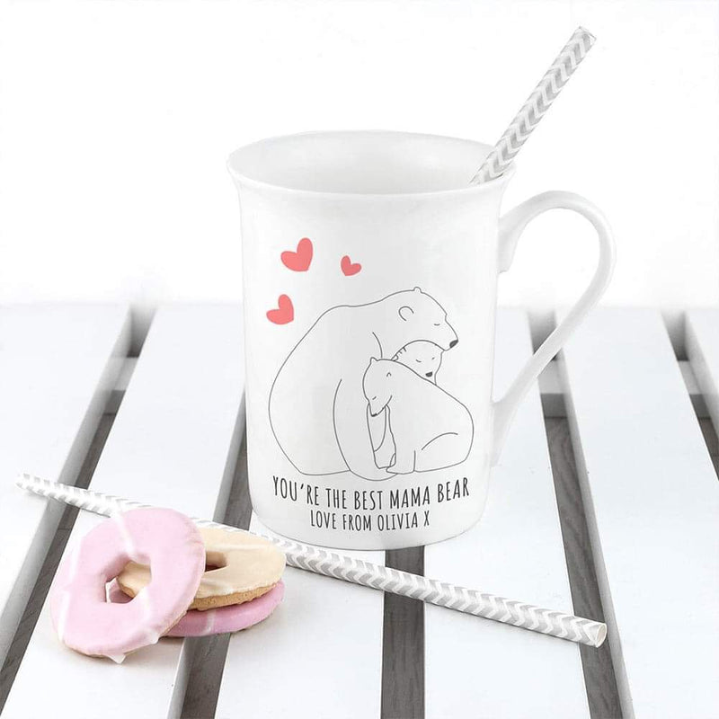 Personalised The Best Mama Bear Bone China Mug - Myhappymoments.co.uk