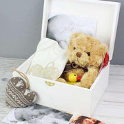 Personalised Rustic Heart White Wooden Keepsake Box - Myhappymoments.co.uk