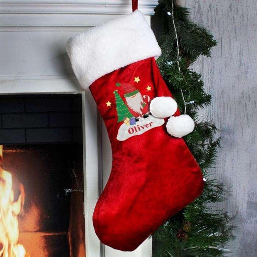 Personalised Tartan Santa Luxury Christmas Stocking - Myhappymoments.co.uk