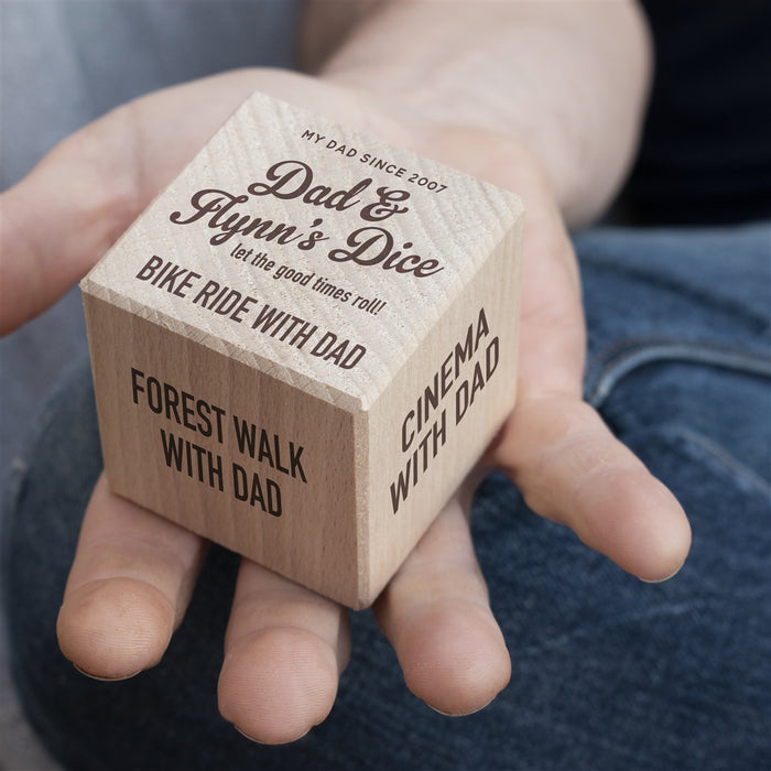 Fun Wooden Dad Dice - Myhappymoments.co.uk