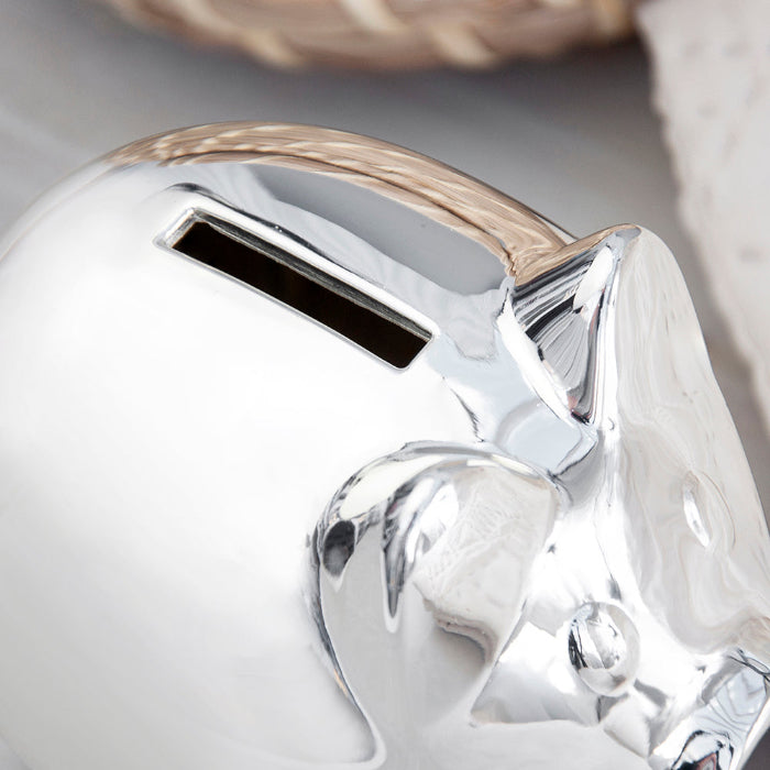 Personalised Silver Plated Piggy Bank