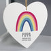 Personalised Rainbow Large Wooden Heart Decoration