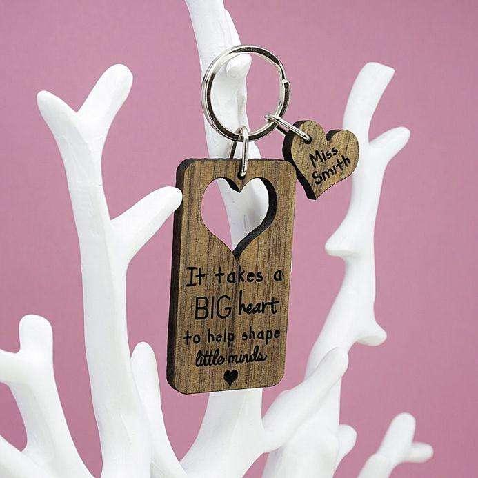 It Takes A Big Heart To Shape Little Minds Keyring - Myhappymoments.co.uk