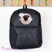 Personalised Rachael Hale Doodle Pug Black Backpack - Myhappymoments.co.uk
