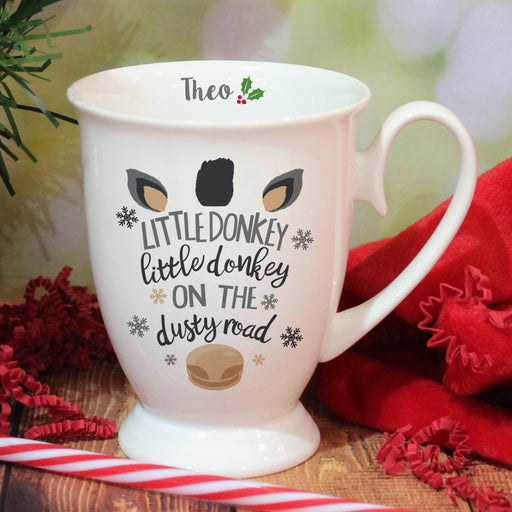 Personalised Little Donkey Christmas Marquee Mug