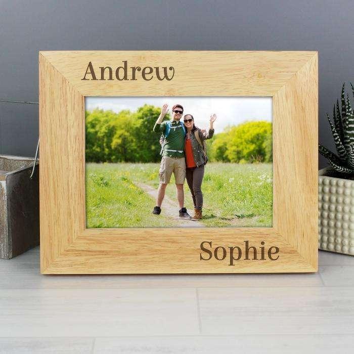 Personalised 6x4 Couples Wooden Photo Frame - Myhappymoments.co.uk