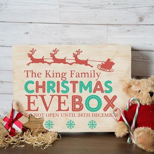 Personalised Family Christmas Eve Box Sleigh Design