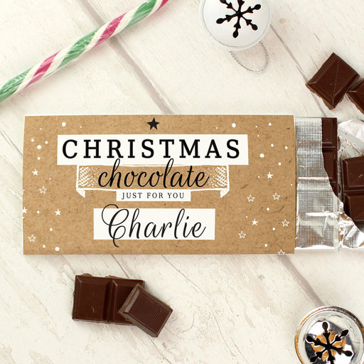 Personalised Christmas Milk Chocolate Bar