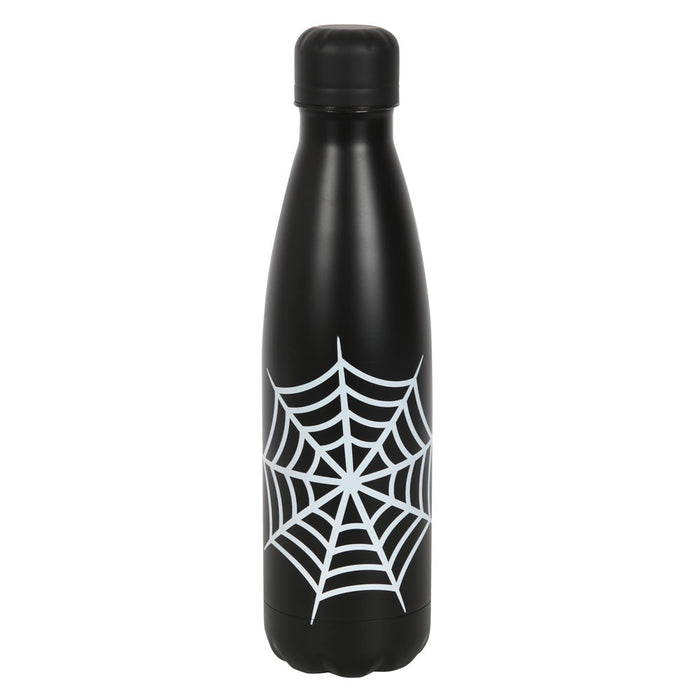 Spiderweb Metal Water Bottle - Gothic Themed Gift