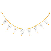 White Alternating Bee Print Fabric Bunting