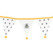 White Alternating Bee Print Fabric Bunting