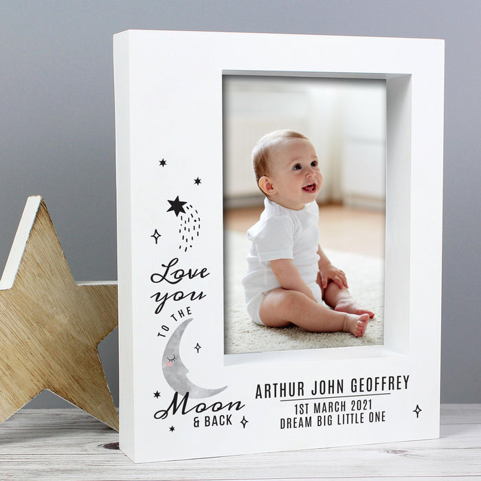 Personalised Baby To The Moon and Back Box Photo Frame 7x5