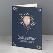Personalised Rose Gold Balloon Card