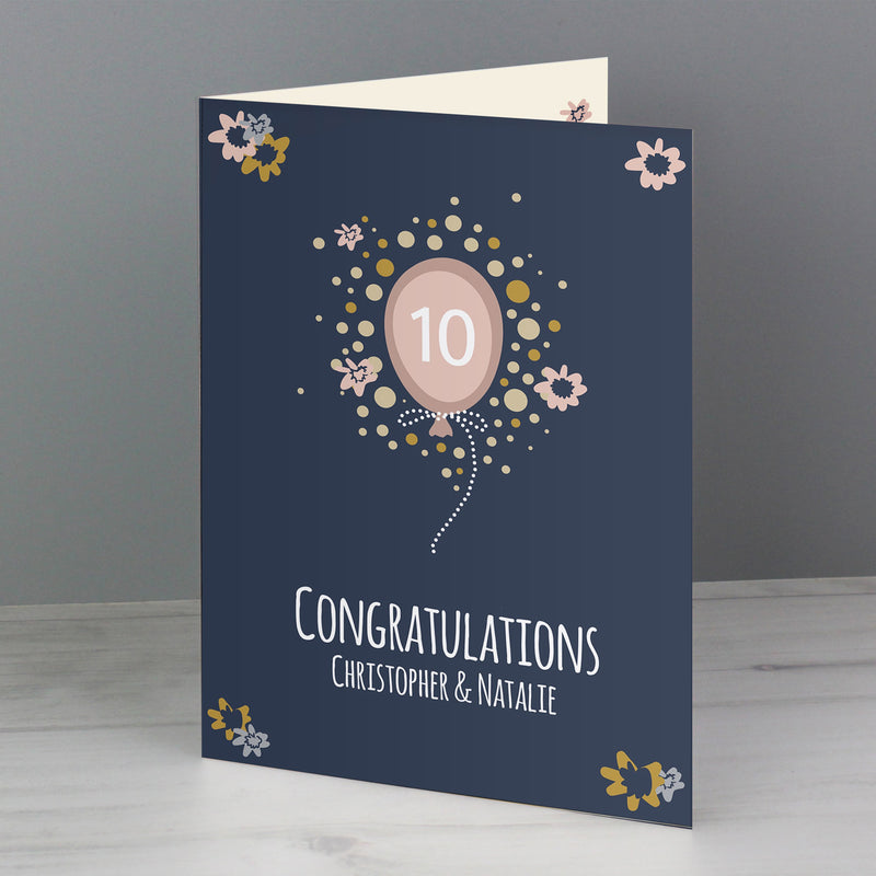 Personalised Rose Gold Balloon Card
