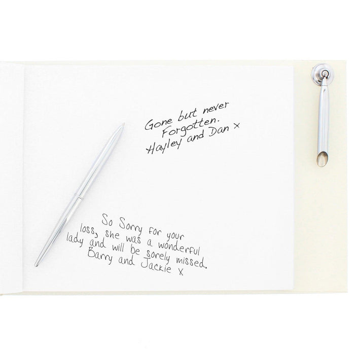 Personalised In Loving Memory Hardback Guest Book & Pen - Myhappymoments.co.uk