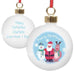Personalised Snow Scene Trio Snowman Santa Reindeer Bauble - Myhappymoments.co.uk