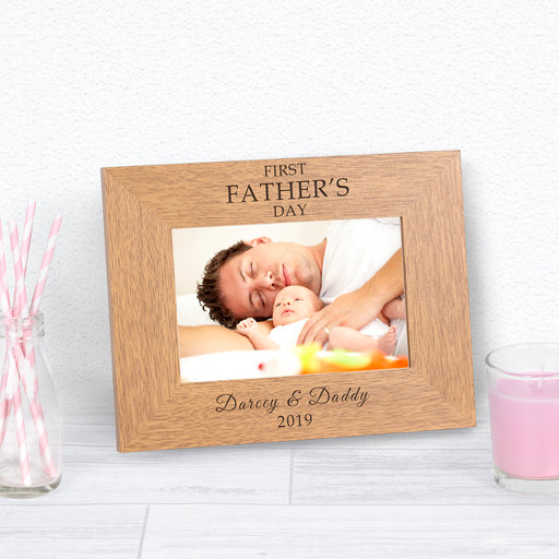 Personalised First Fathers Day Photo Frame 6x4 - Myhappymoments.co.uk