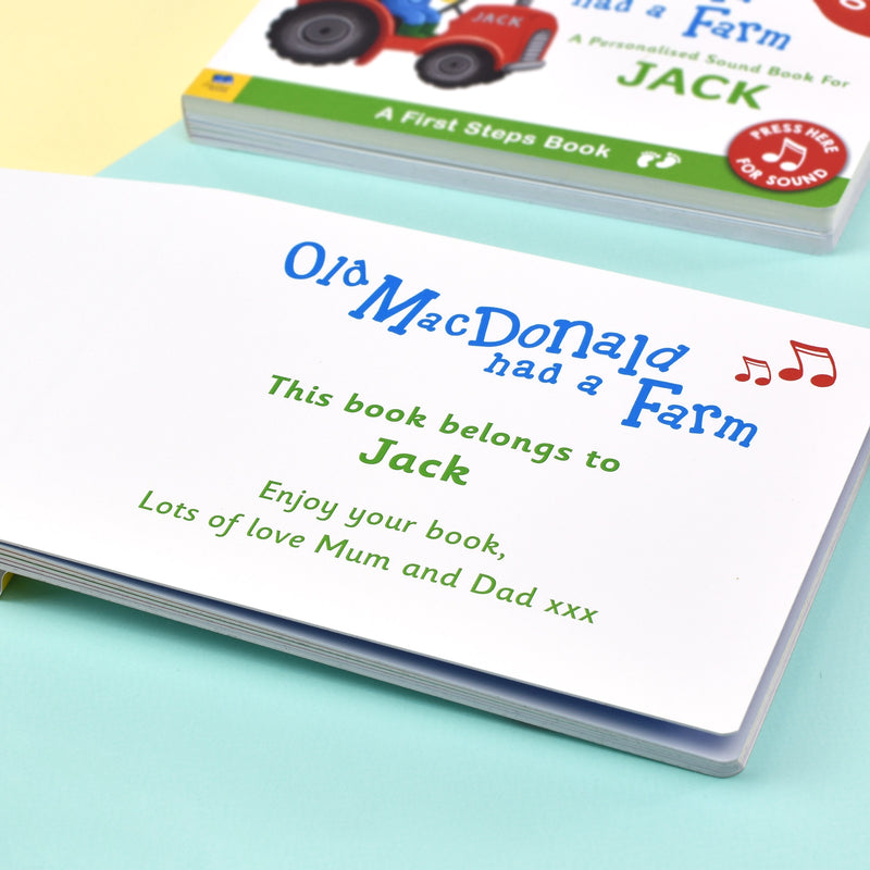 Personalised Wheels on Bus & Old Macdonald Sound Book Set - Myhappymoments.co.uk