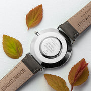 Mr Beaumont Men's Personalised Leather Watch In Ash