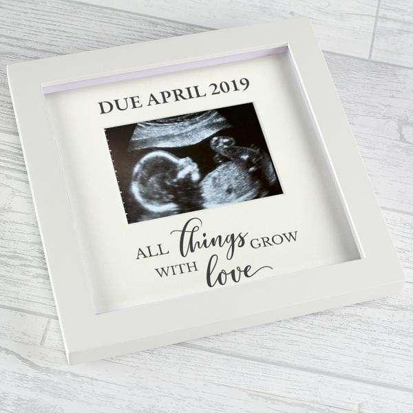 Personalised All Things Grow With Love Baby Scan Photo Frame 4 x 3 - Myhappymoments.co.uk