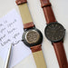 Handwriting Engraving Men's Minimalist Watch With Walnut Strap
