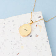 Personalised Oval Photo Locket Necklace - Gold Plated