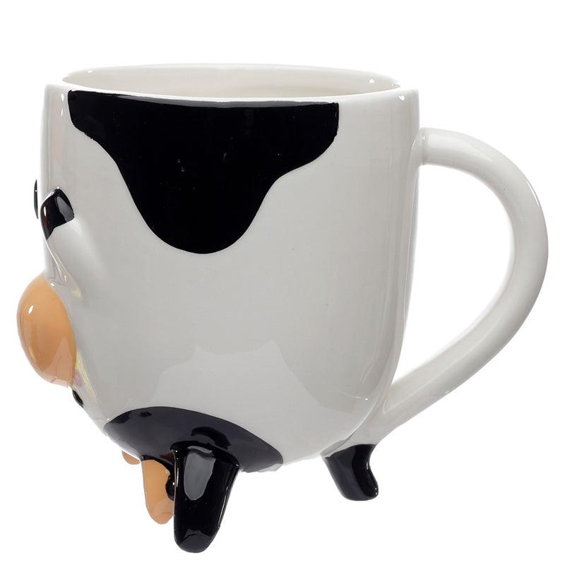 Novelty Cow Upside Down Ceramic Shaped Mug
