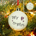 Personalised Mr & Mrs Hearts Christmas Bauble