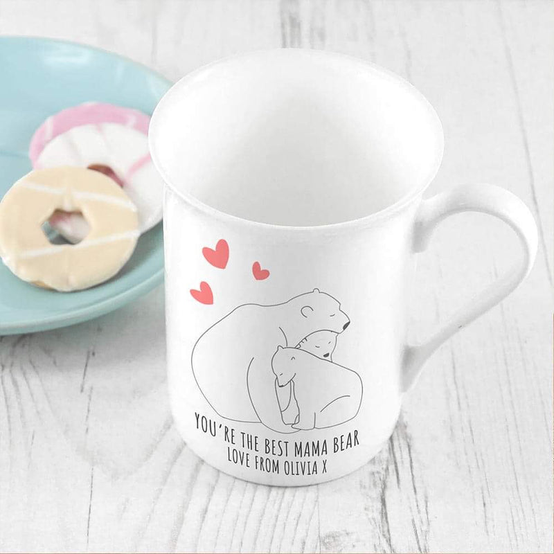 Personalised The Best Mama Bear Bone China Mug - Myhappymoments.co.uk