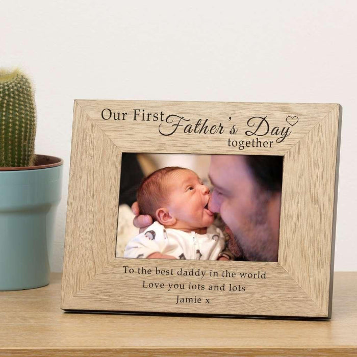 Engraved Our First Fathers Day Together Photo Frame